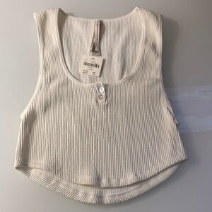 Ribbed Ivory Tank Top